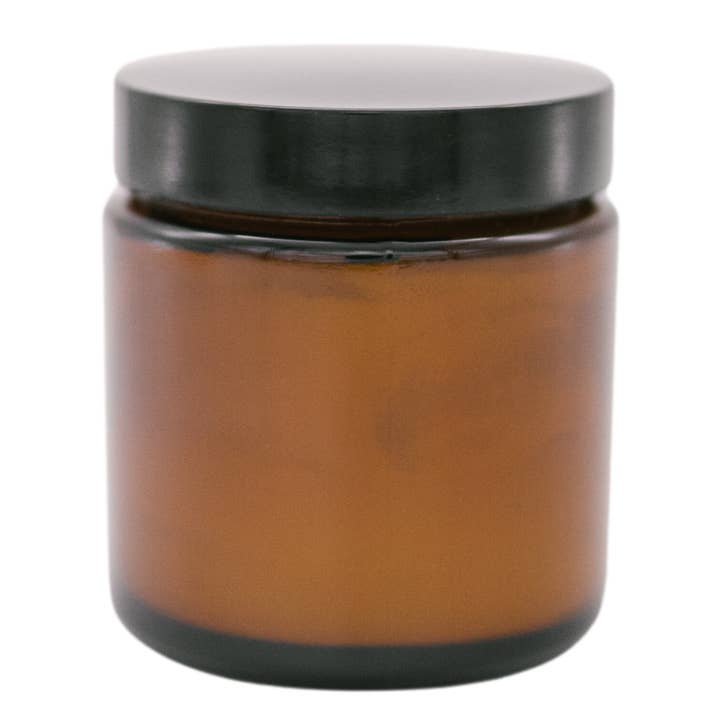 4oz Unlabeled Amber Glass Jar Soy Candle for Private Label for wholesale by River Birch Candles