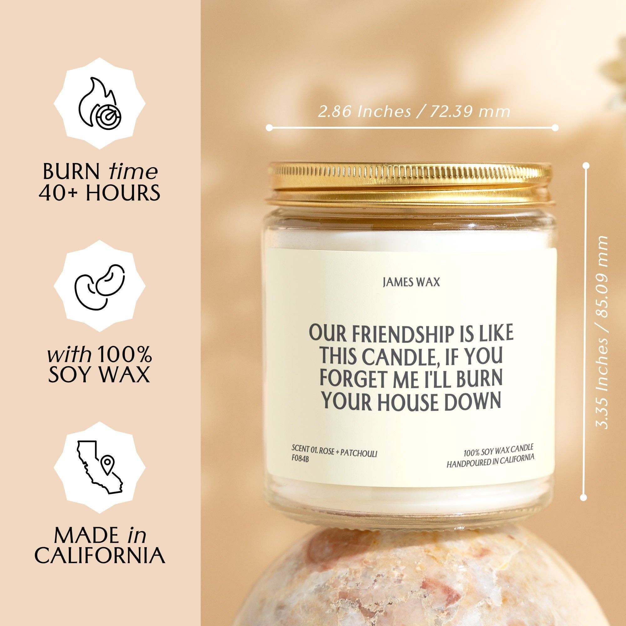 James Wax - Wholesale Jar/Filled Candle - Friendship Candle Our Friendship Is Like This Candle F084B3