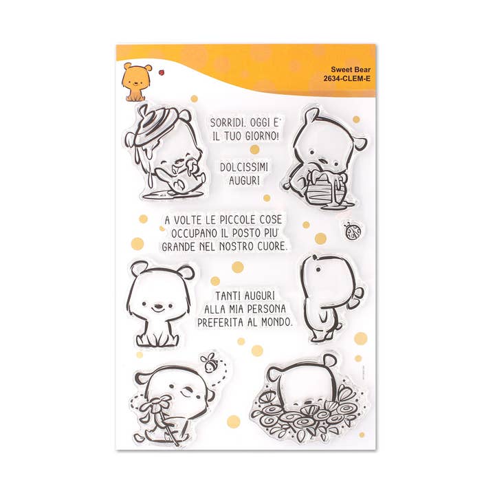 Impronte D'Autore - Vendita all'ingrosso Timbro in gomma/decorativo - Timbri in polimero trasparente Sweet Bear