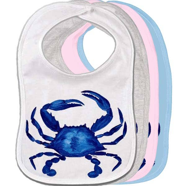 B McVan Designs - Wholesale Bib - Baby - Navy Blue Crab Baby Bib - 4 Color Options