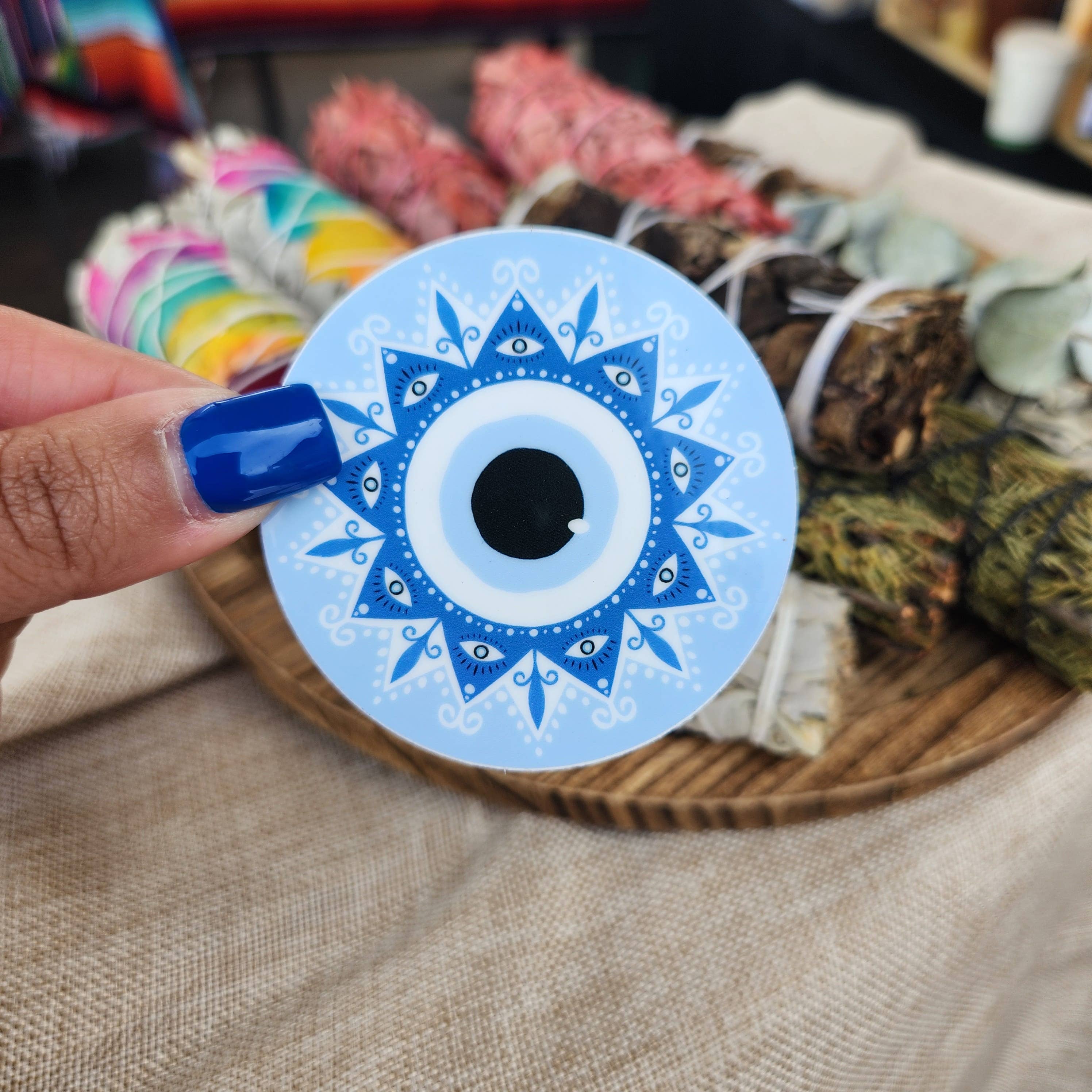 Erica Alfaro Designs - Vente Autocollant - Autocollant en vinyle Evil Eye (Mal Ojo)1