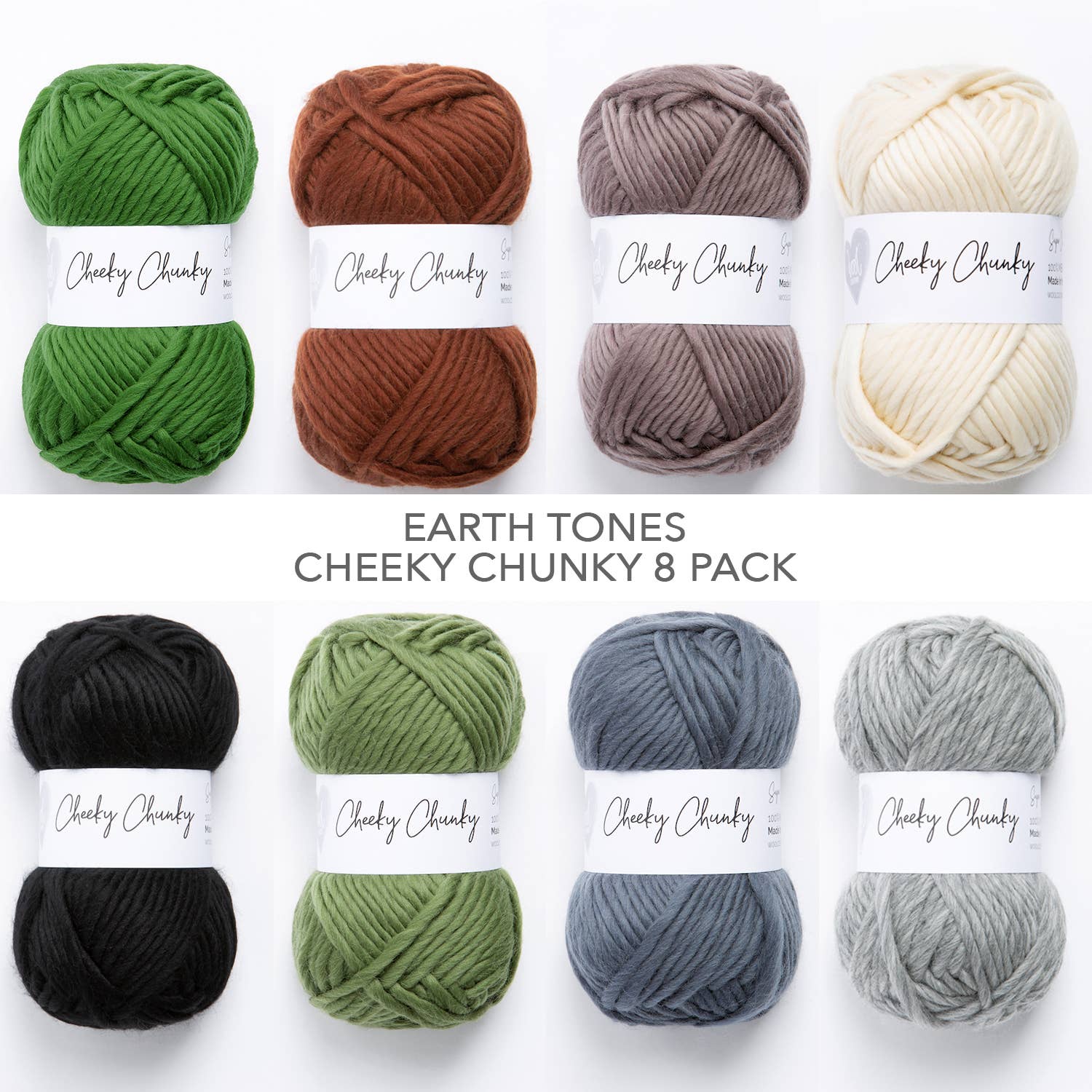 Wholesale Cheeky Chunky Yarn Earth Tones Bundle - 8 Pack for your