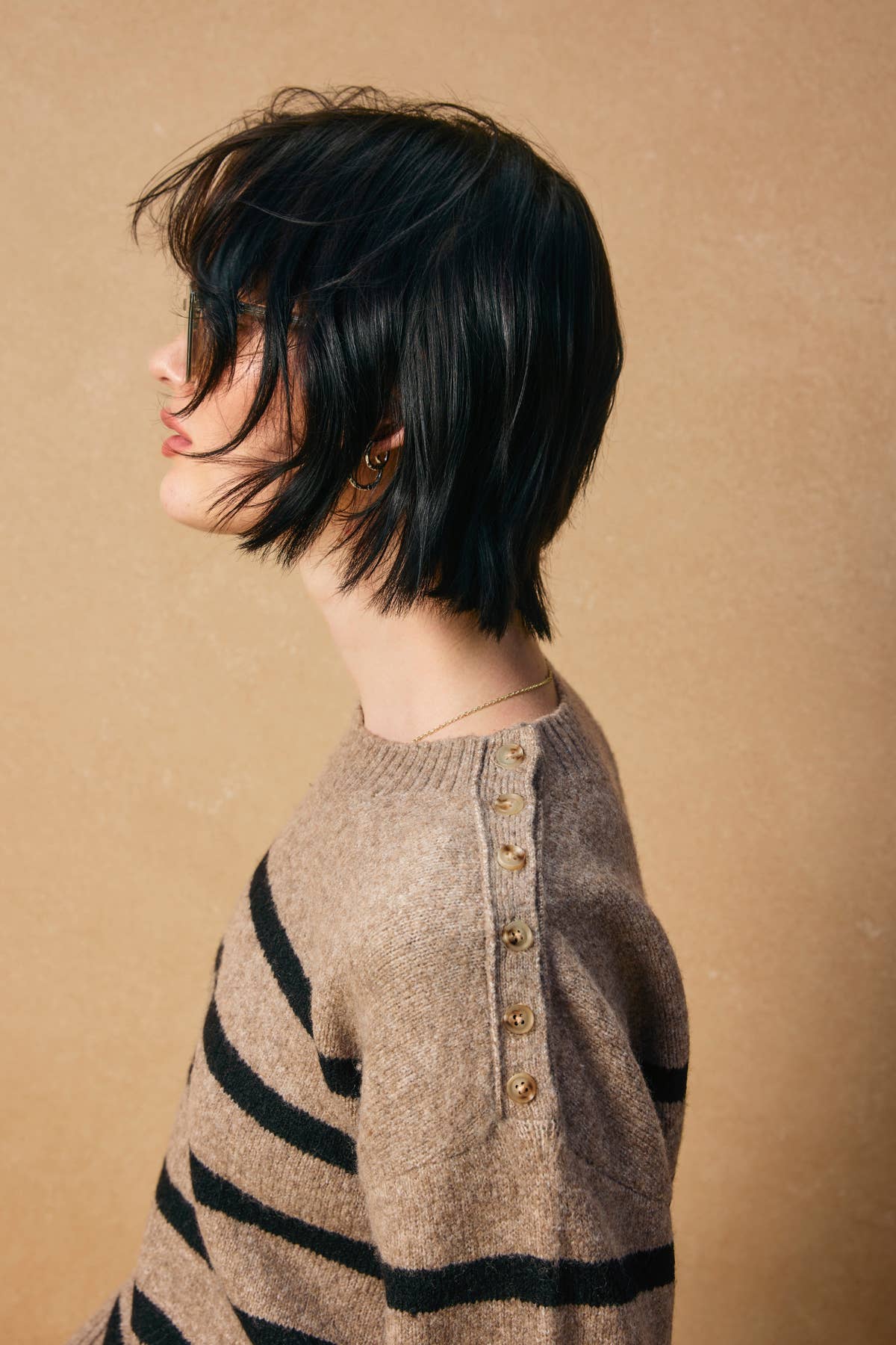 Dress Forum - Wholesale Knit Sweater - Women's - Striped Button Detail Sweater8