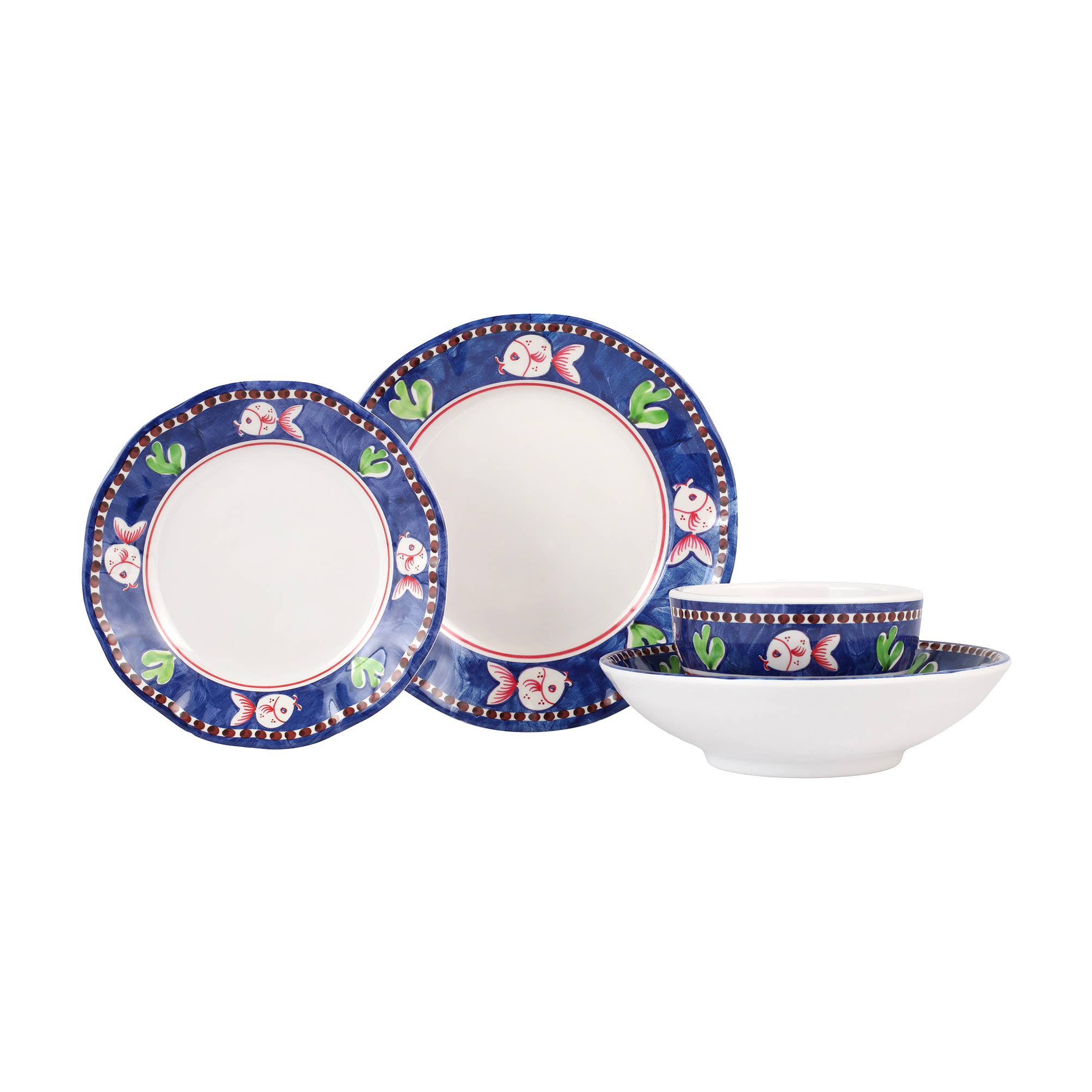 VIETRI Inc. - Wholesale Dinnerware Set - Melamine Campagna Pesce Four-Piece Place Setting0