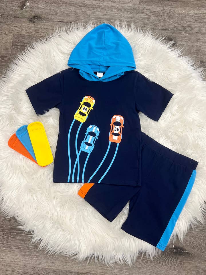 Set de coches de carreras para venta al por mayor de Two Cute Boutique LLC