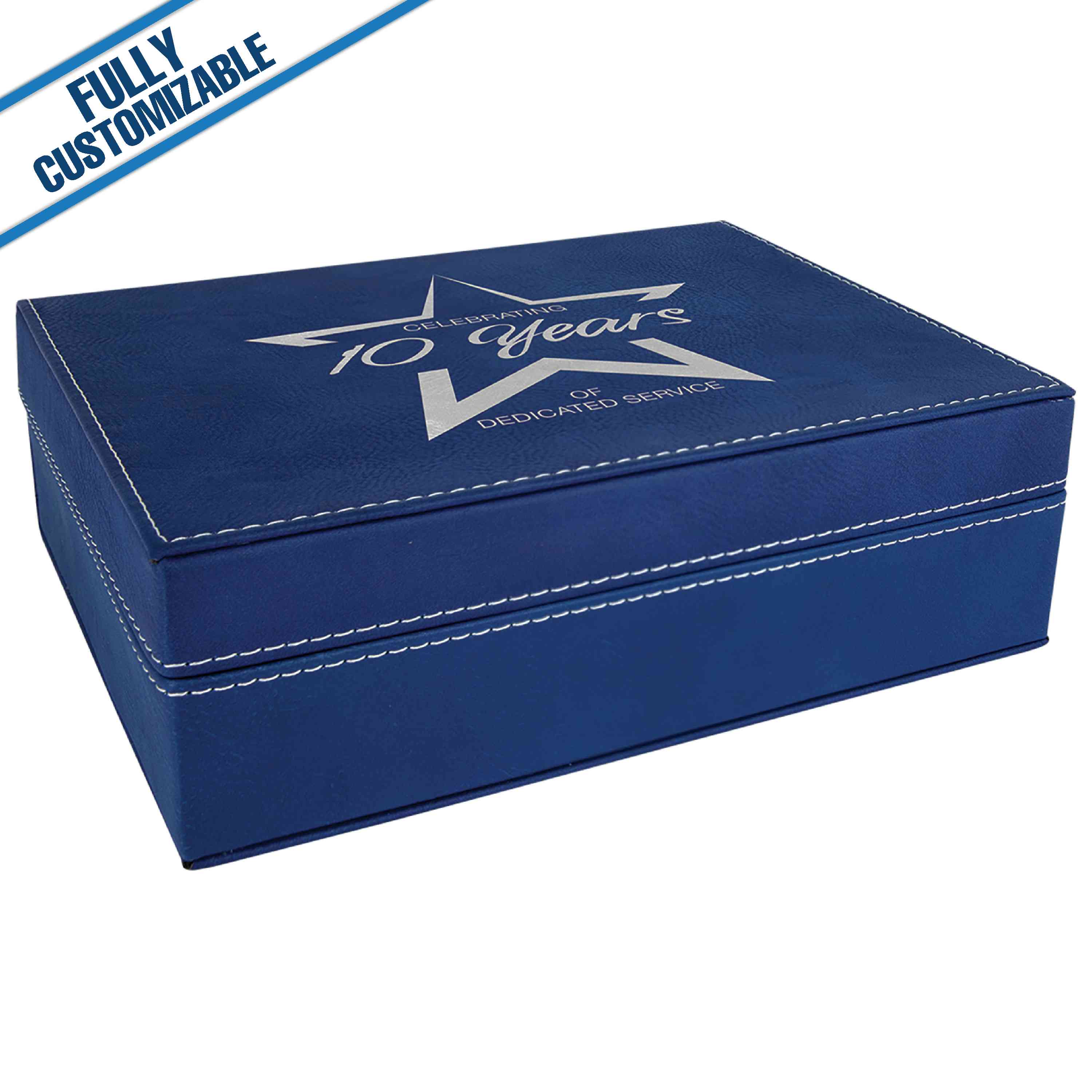 GiftWorksPlus - Wholesale Gift Box - Engraved Leatherette Rectangle Gift Box - Fully Customizable9
