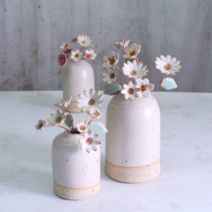 Habulous – wholesale Artificial flowers – Gold Detailed Ceramic Flowers 3 Styles3