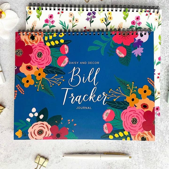 Softcover Bill Tracker Journal for wholesale by Daisy and Decor