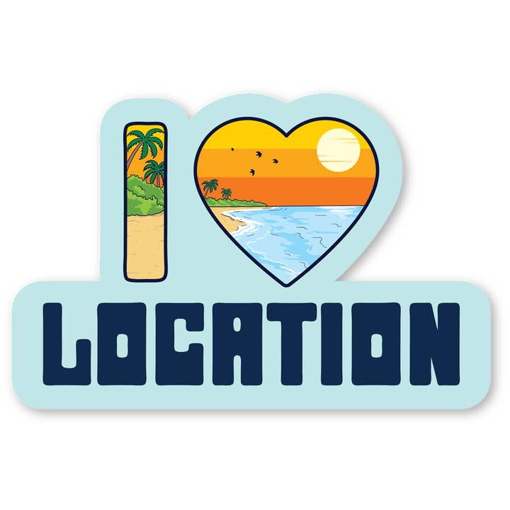 Coaster - I Heart Beach for wholesale by Morris Magnets