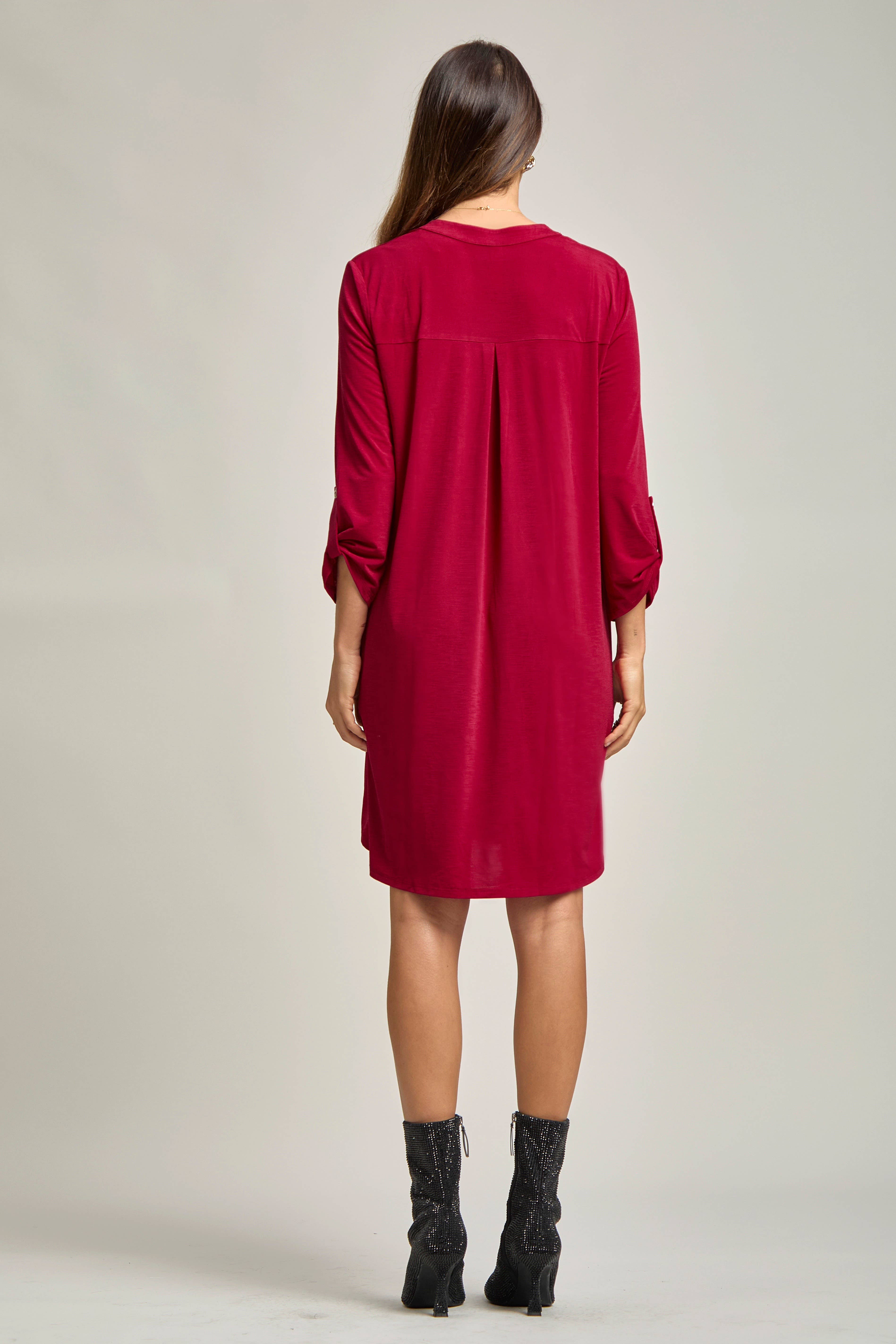 Dear Scarlett - Wholesale Dress - Women's - Solid A line 3/4 Sleeve Dress18