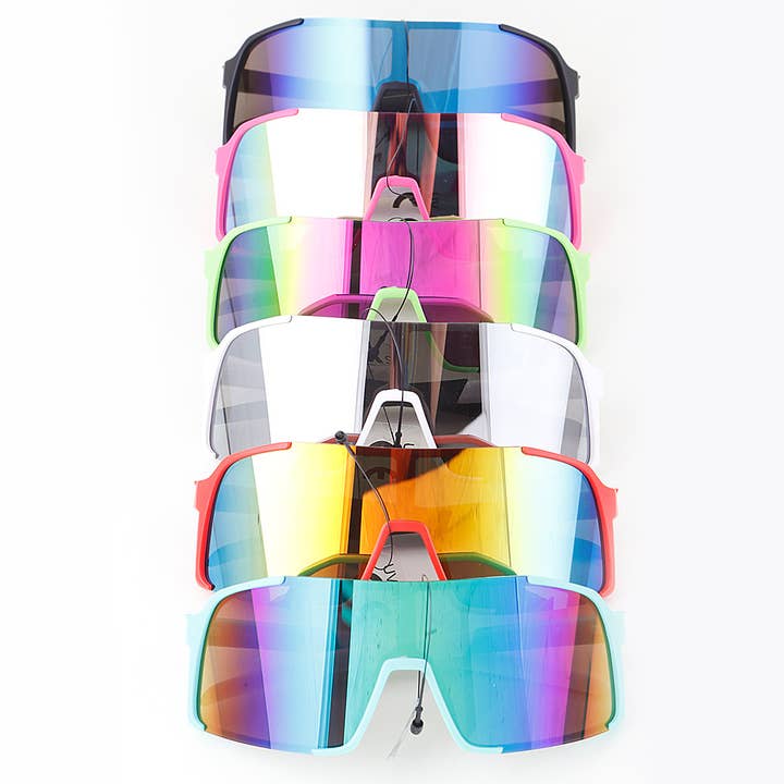 MIX KIDS Bright Polycarbonate Shield Sunglasses for wholesale on Faire