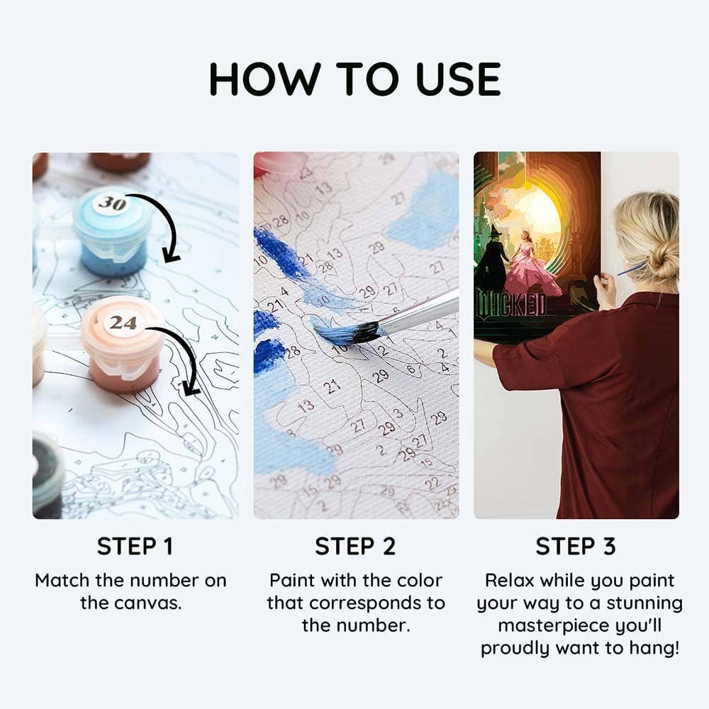 Crafthub – wholesale DIY craft kit – Wicked: Journey to the Emerald City - Paint By Numbers Kit3