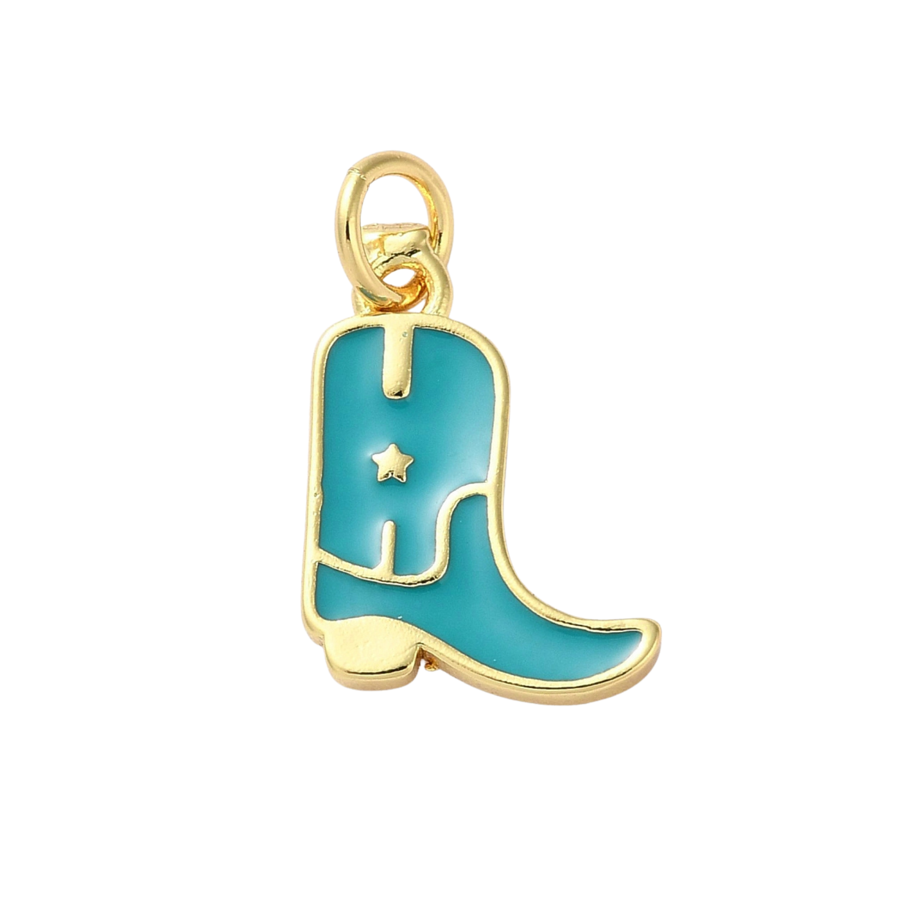 Love, Paige Designs - Wholesale Individual Charm/Pendant - 18k Gold Plated Brass Star Cowboy Boot Charm1