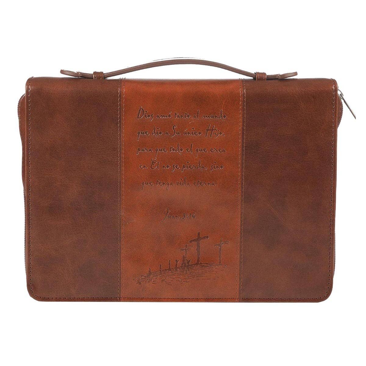 Christian Art Gifts - Vente Couvertures pour bible - Chorro símil cuero Jn. 3:16, canela1