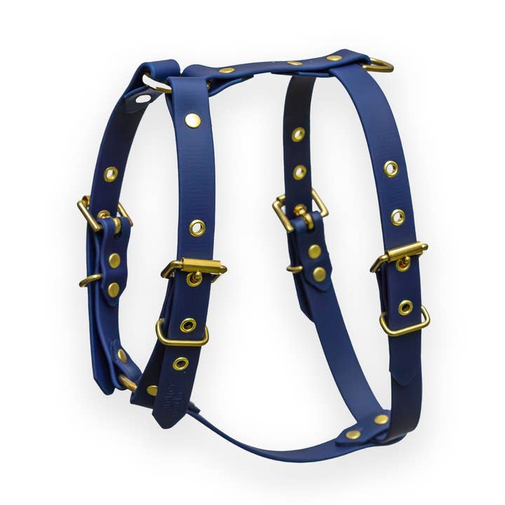 Navy hundesele i Biothane for engroshandel hos Atelier Markiz