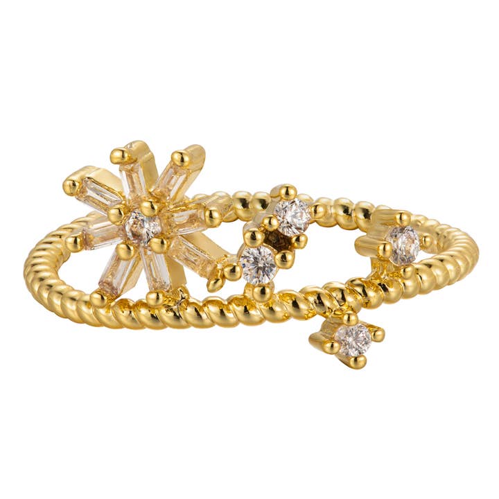 Multi Flower Cluster Ring med Cz för wholesale av Heilo Jewelry