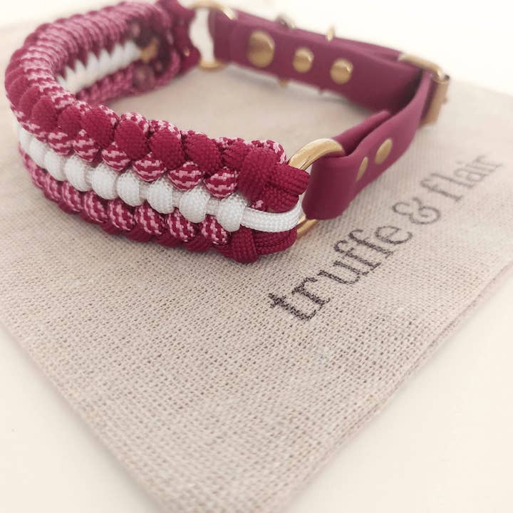 Truffe & Flair - Wholesale Pet Collar - Dog - XS small dog collar - Biothane/Paracord - Raspberry4