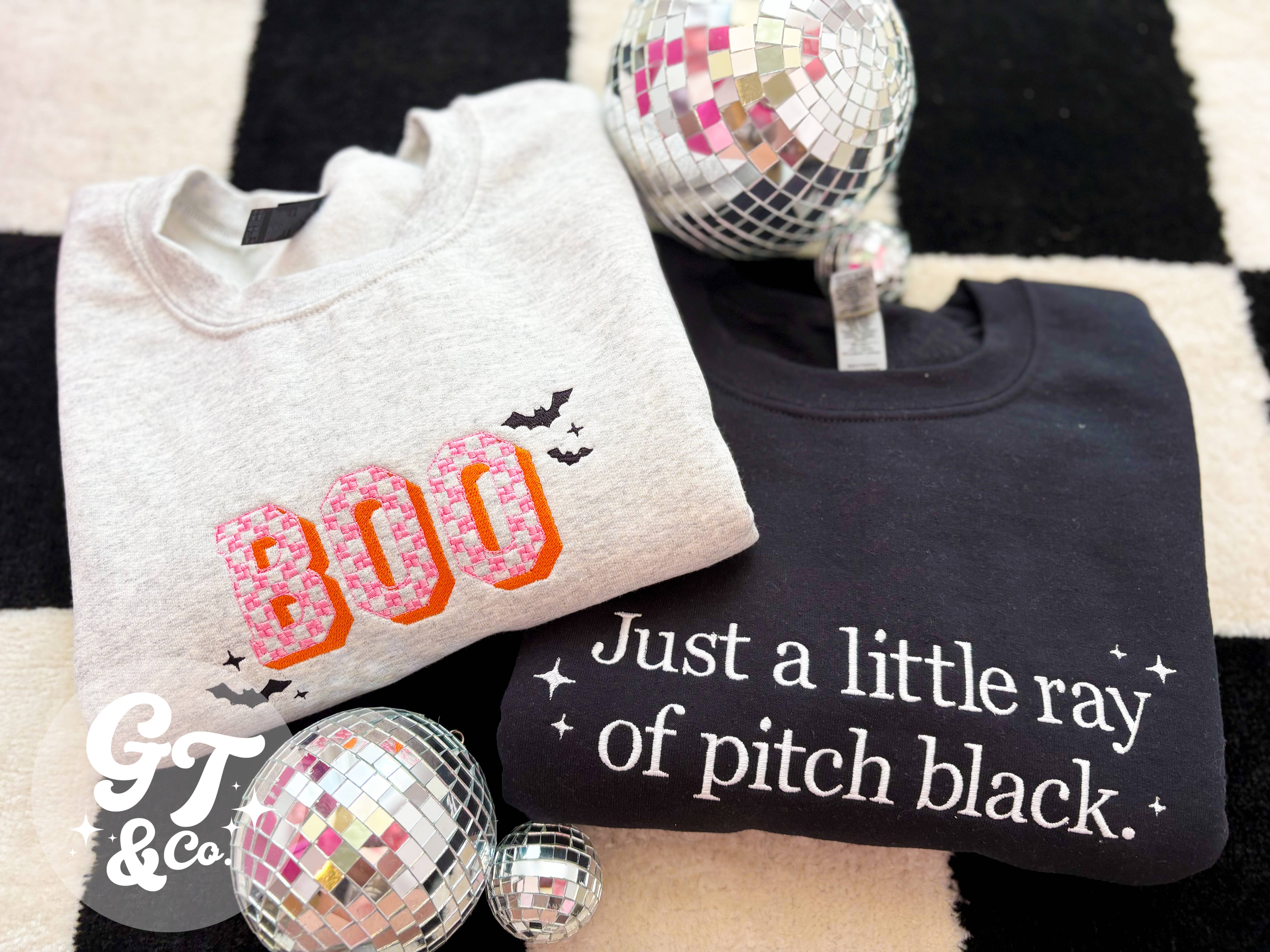 Graphic Tees & Co. - Wholesale Sweatshirt - Women's - Pitch Black Embroidered Crewneck | Spooky Sweatshirt2