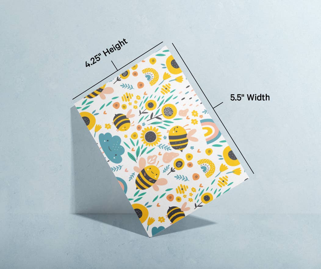 Twigs Paper - Wholesale Stationery/Notecard Set - Bumble Bee Greeting Card Set | Assorted Notecards6