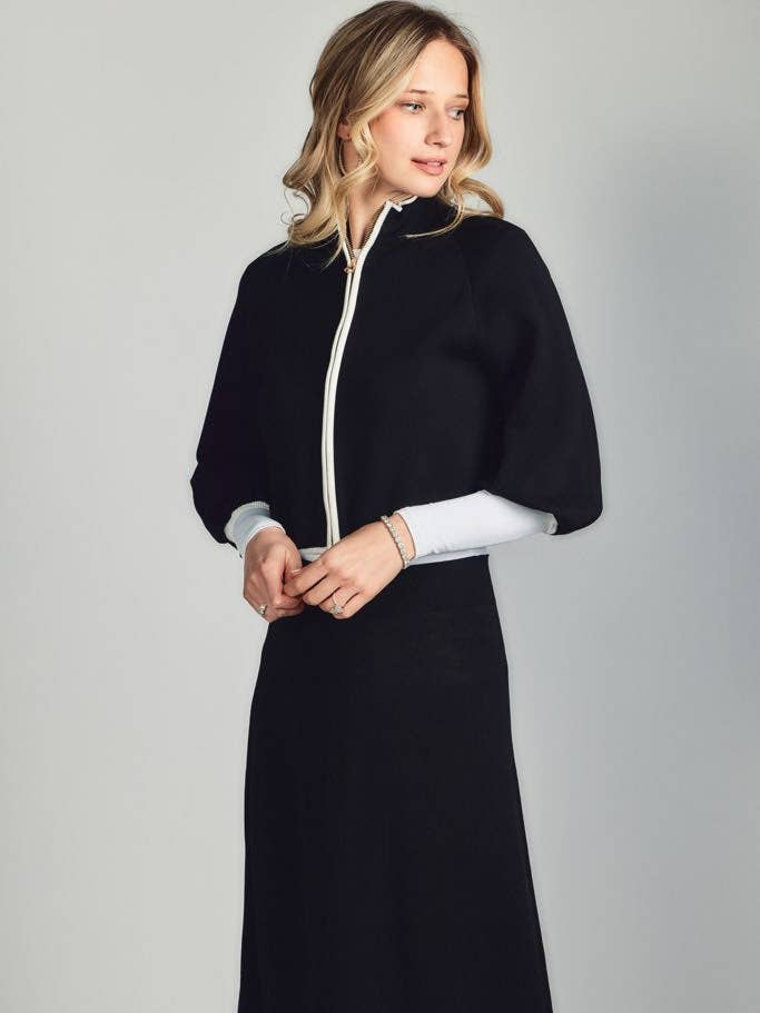 Bomber en tricot à carreaux pour la vente par Aleeza Paris