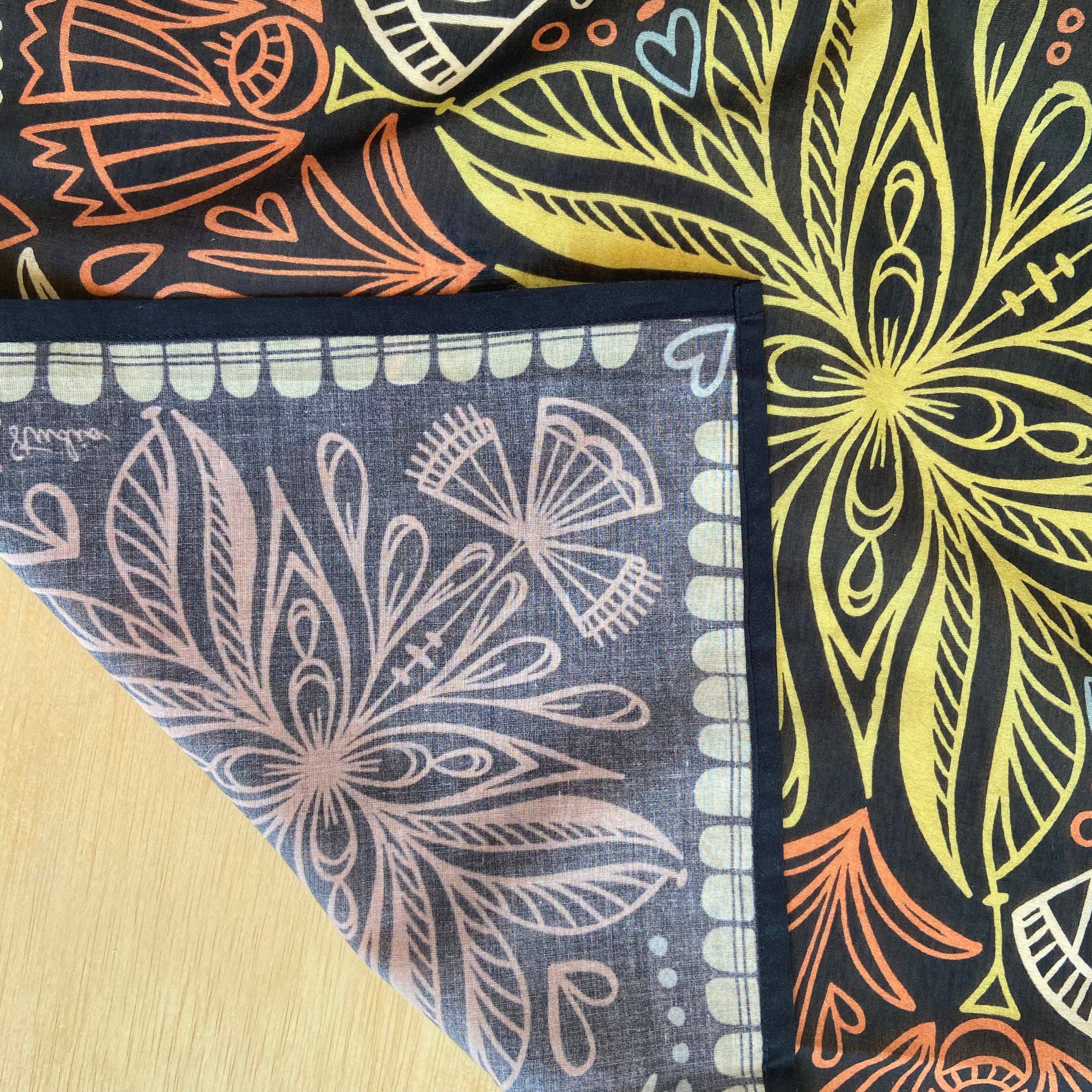 Jen Fox Studio - Wholesale Bandana - Women's - Folk Filigree Bandana in Organic Cotton1