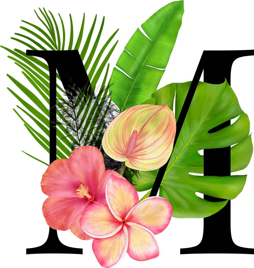 Mason Jar Merchant – Großhandel Trinkglas/Tasse – Einmachglas-Tumbler mit tropischem Monogramm12