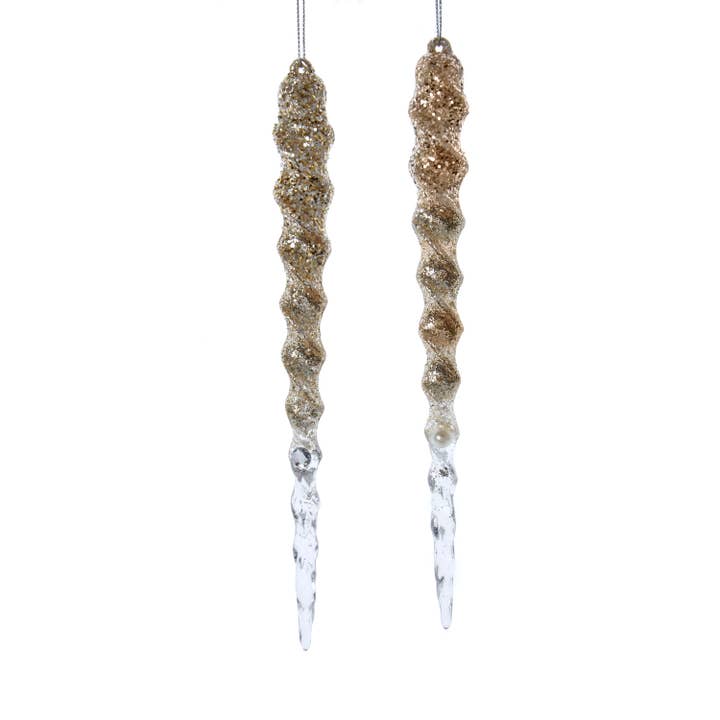 Kurt S. Adler, Inc. - Wholesale Ornament - 8.9" Plastic Plat/Silv Icicle Orn 2a