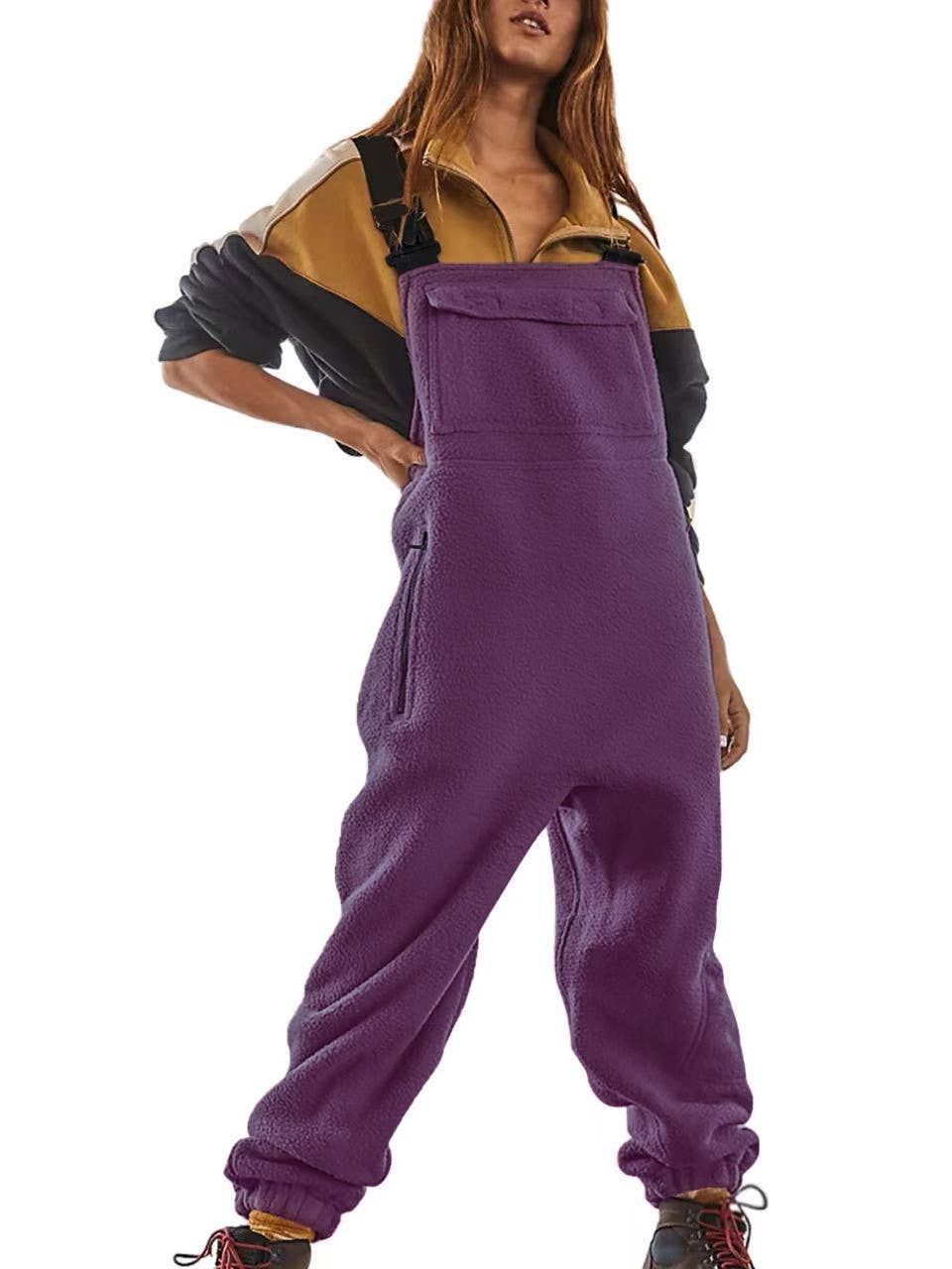 HIDDENBRAND - Wholesale Jumpsuit - Women's - Cargo Fleece Backpack Buckle Jumpsuits6