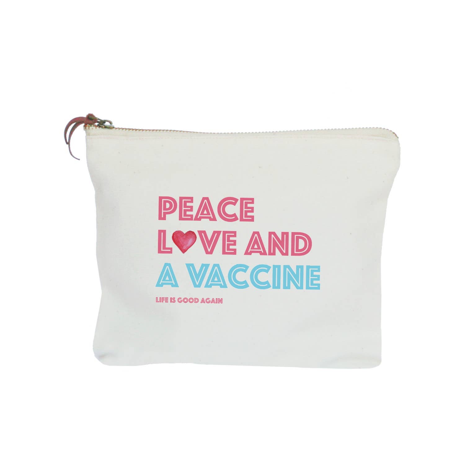 Tina Labadini Designs - Wholesale Pouch - Unisex - vaccine peace love zipper pouch