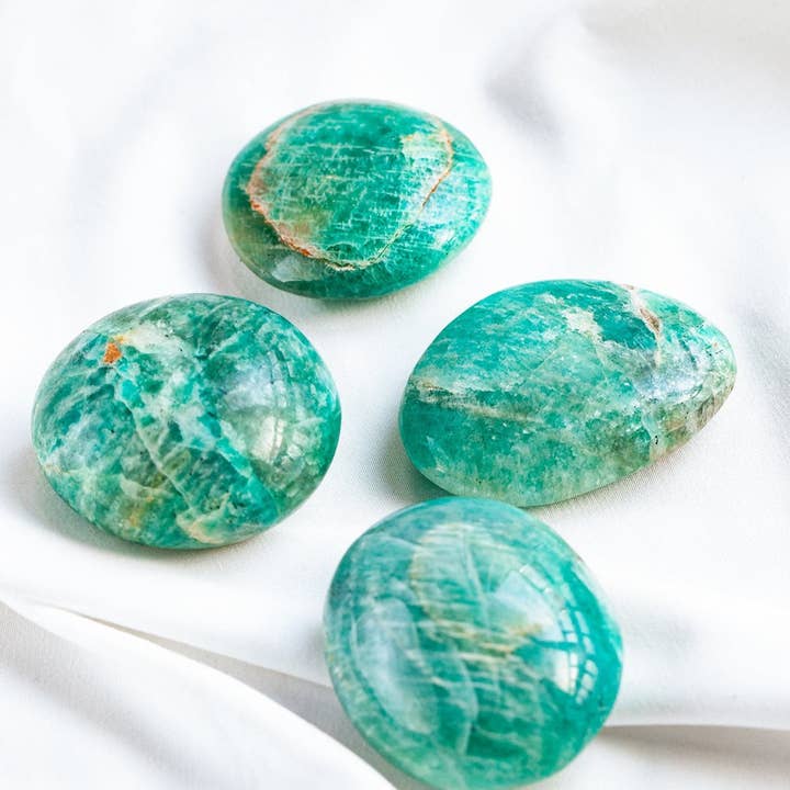 Moon Rituals - Wholesale Spiritual Stone/Crystal - Amazonite Palm Stone | Communication, Calm & Positivity