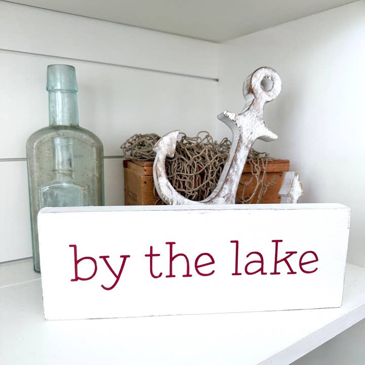 By the Lake Sign, nautical sign, lake home decor, lakeside for wholesale by Anchored Soul Designs