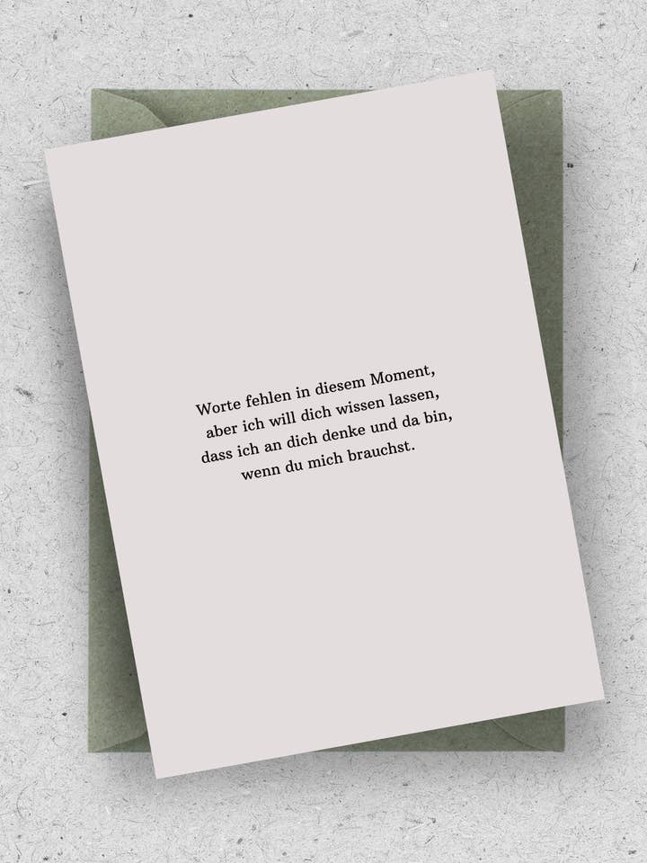 Trauerkarte “Für dich da" / mit Umschlag für den Großhandel von hellopinlin