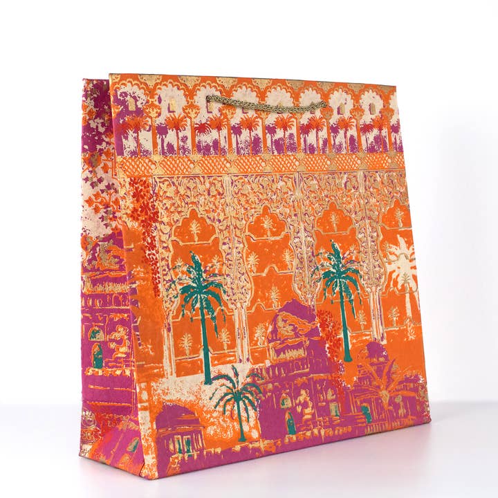 PaperSpree - Wholesale Gift Bag - Cotton Paper Gift Bag | Fushia Orange