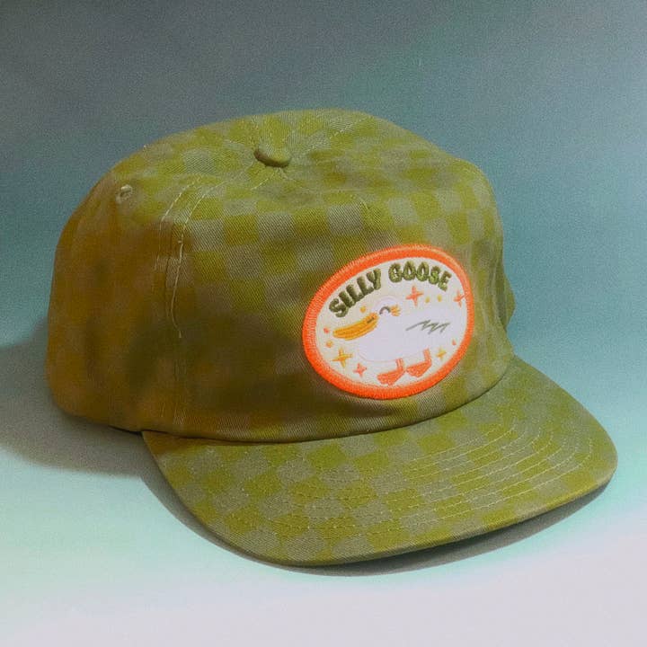 The Space Bureau - Wholesale Flat Brim Cap - Unisex - Silly Goose 5-Panel Checkered Floppy Hat2