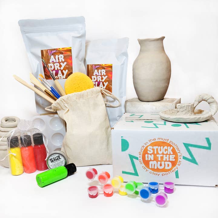Stuck in the Mud Pottery - Wholesale DIY Craft Kit - Clay Pottery Kit for 2 - Date Night Box3