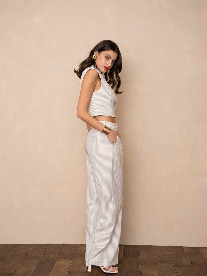 LULUMARY - Wholesale Pants - Women's - Striped pants P98114