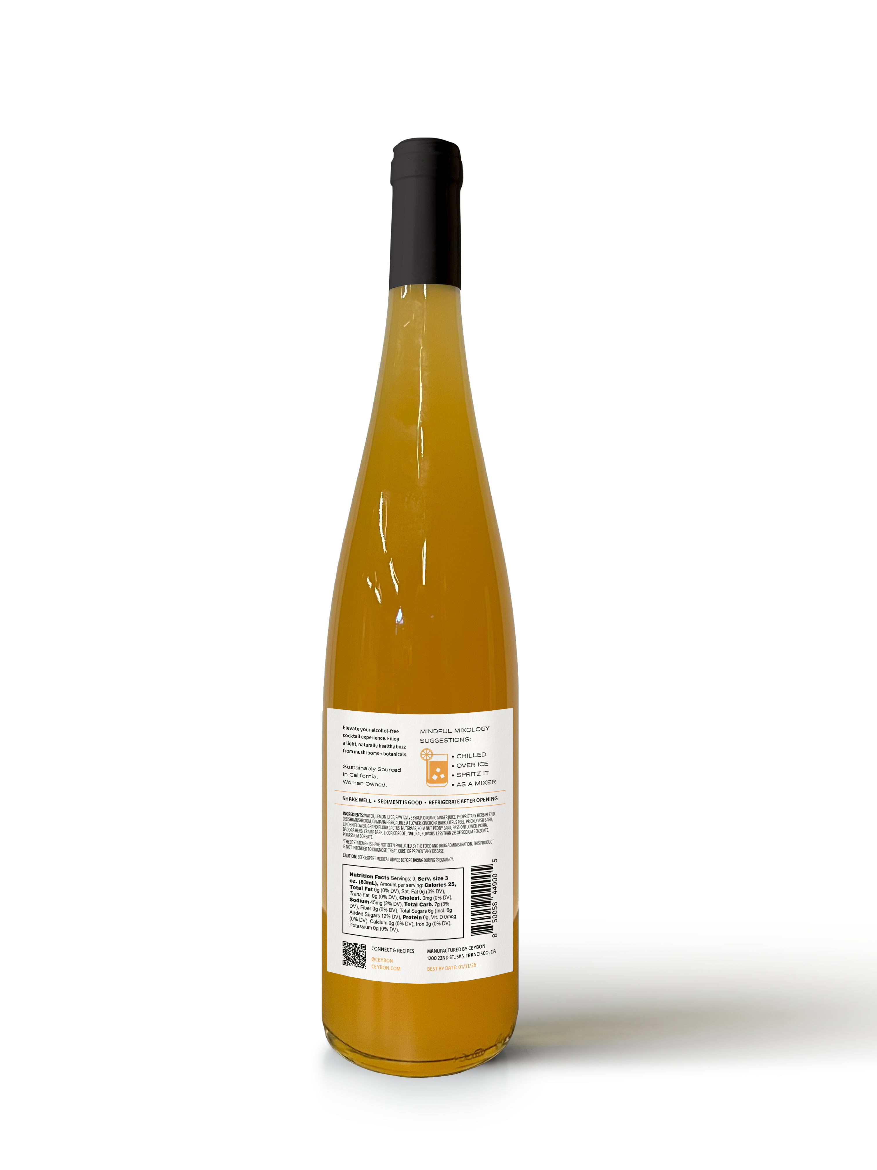 Ceybon - Wholesale Non-Alcoholic Aperitif/Mocktail - BRIGHT AF MUSHROOM WELLNESS DRINK 750ML1