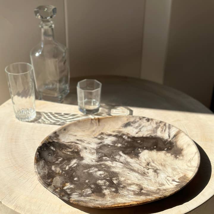 Office Objets - Wholesale Decorative Plate/Dish/Bowl - Very large catchall or dish in petrified wood5
