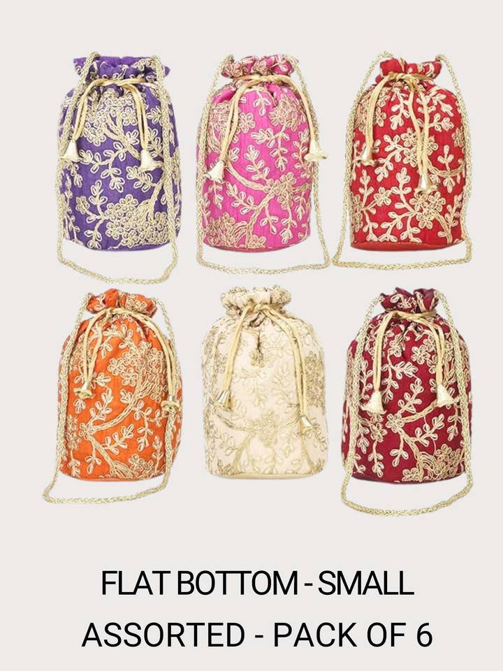 Jewelry Designer Women Potli Bags, Evening Handbags for women - Flat Bottom Small - PT Bags for wholesale by Fashque Designs