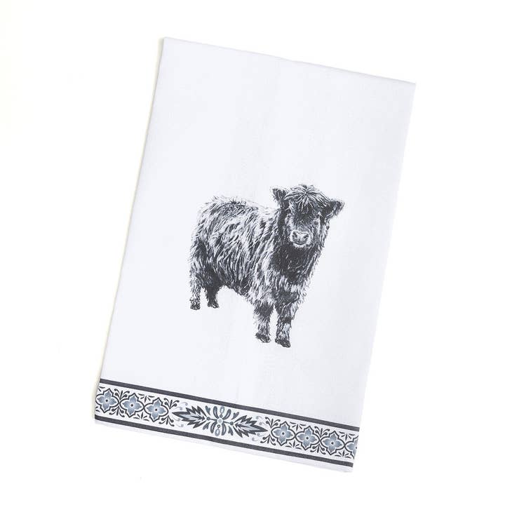 BOWIE THEEDOEK OP HANGER voor wholesale door Blue Stallion Farm