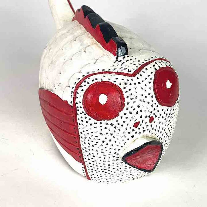 The Niger Bend - Vendita all'ingrosso Scultura - Bozo - Scultura di marionetta con pesce bianco, 25,4 cm2