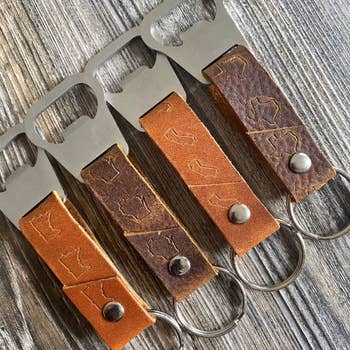 Cold Mountain Brown Leather Belt with Bottle Opener Buckle