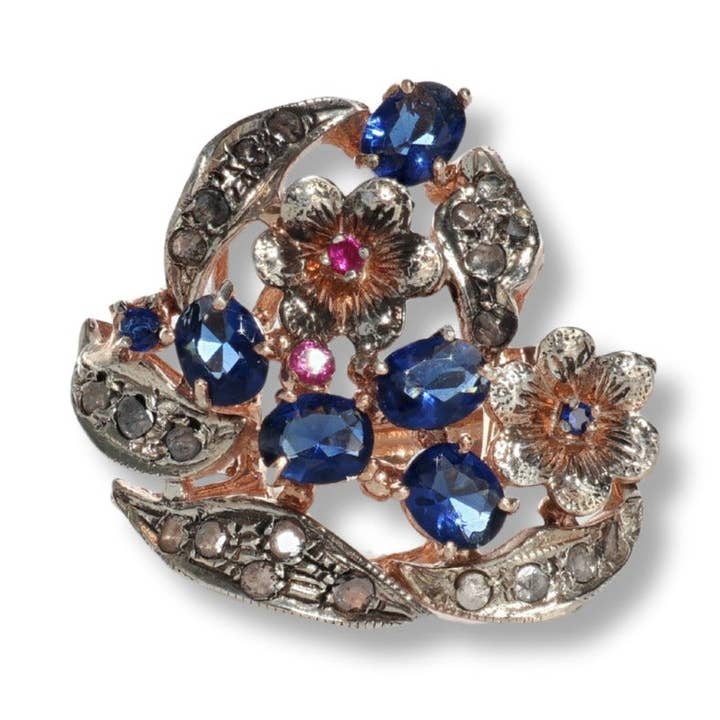 Anello Riproduzione Antico in argento 925 e Oro 9 Kt per la vendita all'ingrosso da parte di Gold Antique