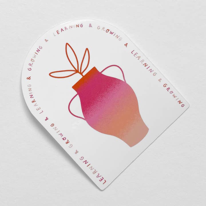 Learning & Growing Sticker for wholesale by Laura Supnik