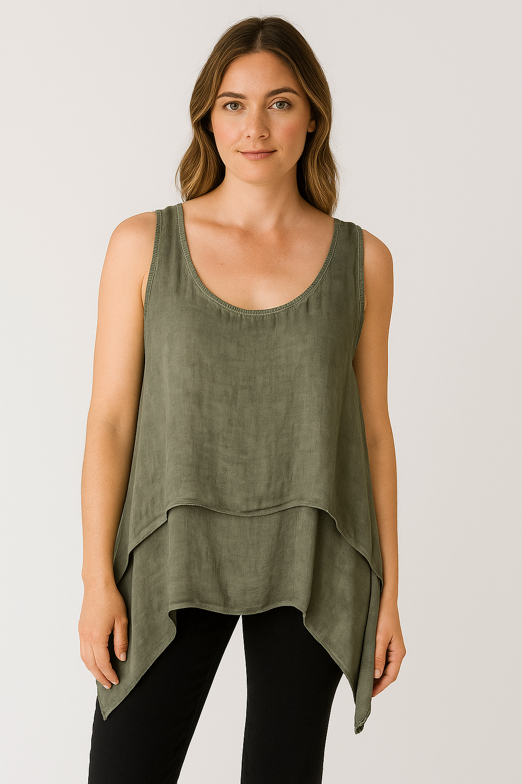 Lucy Sparks – wholesale Shirt – Women’s – COLD WASHED 2 PIECE SLEEVELESS TOP3