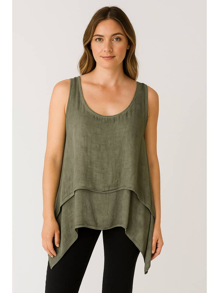 Lucy Sparks – wholesale Shirt – Women’s – COLD WASHED 2 PIECE SLEEVELESS TOP3