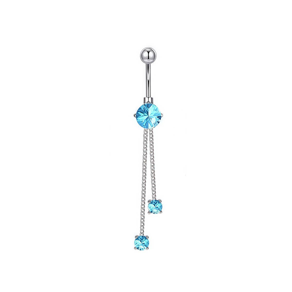ACCITY - Wholesale Belly Ring - Long Chain CZ Belly Ring with Copper Piercing_CWMM92323