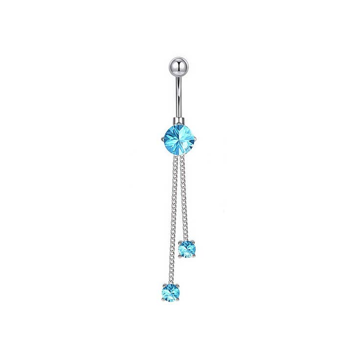 ACCITY - Wholesale Belly Ring - Long Chain CZ Belly Ring with Copper Piercing_CWMM92323