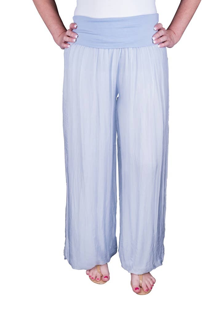 TINA Stephens Italy/Tees By Tina - Venta al por mayor Pantalones - Mujer - Pantalón de seda ancho Mercedes con cintura doblada (PL203)23