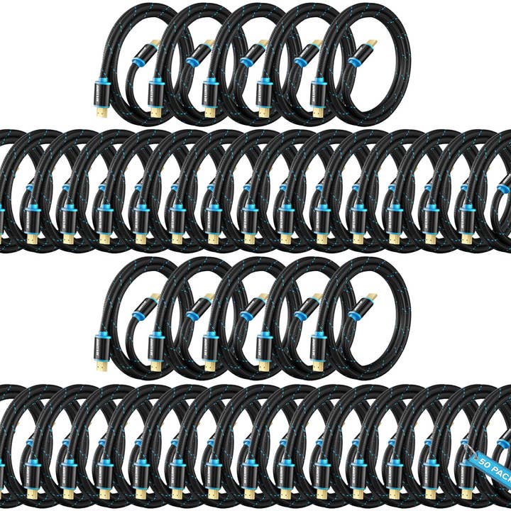 Maximm HDMI Cable 4K Ultra HD HDMI 2.0 Cable, High Speed 18Gbps 4K@60Hz HDR, 3D, 2160p, 1080p, HDCP 2.2, ARC (50 Pack) for wholesale by Maximm Cable